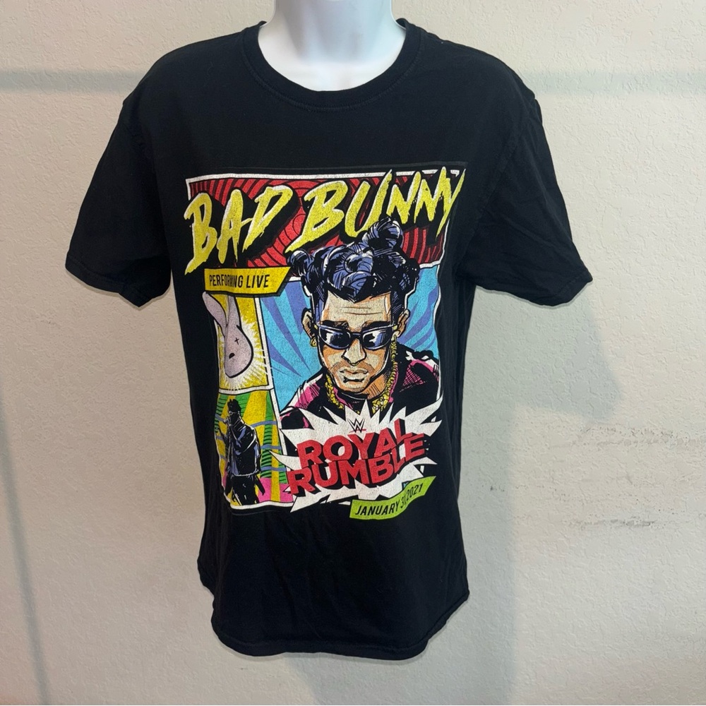 Bad Bunny WWE Royal Rumble Black Graphic T-Shirt
